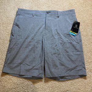 NEW PGA Tour Mens Size 38 Bermuda Golf Shorts Gray Knit Polyester - NWT